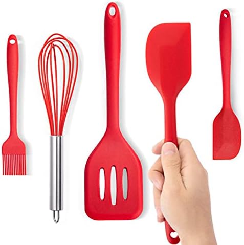 5pcs Silicone Spatula Set Heat-Resistant Kitchen Tools