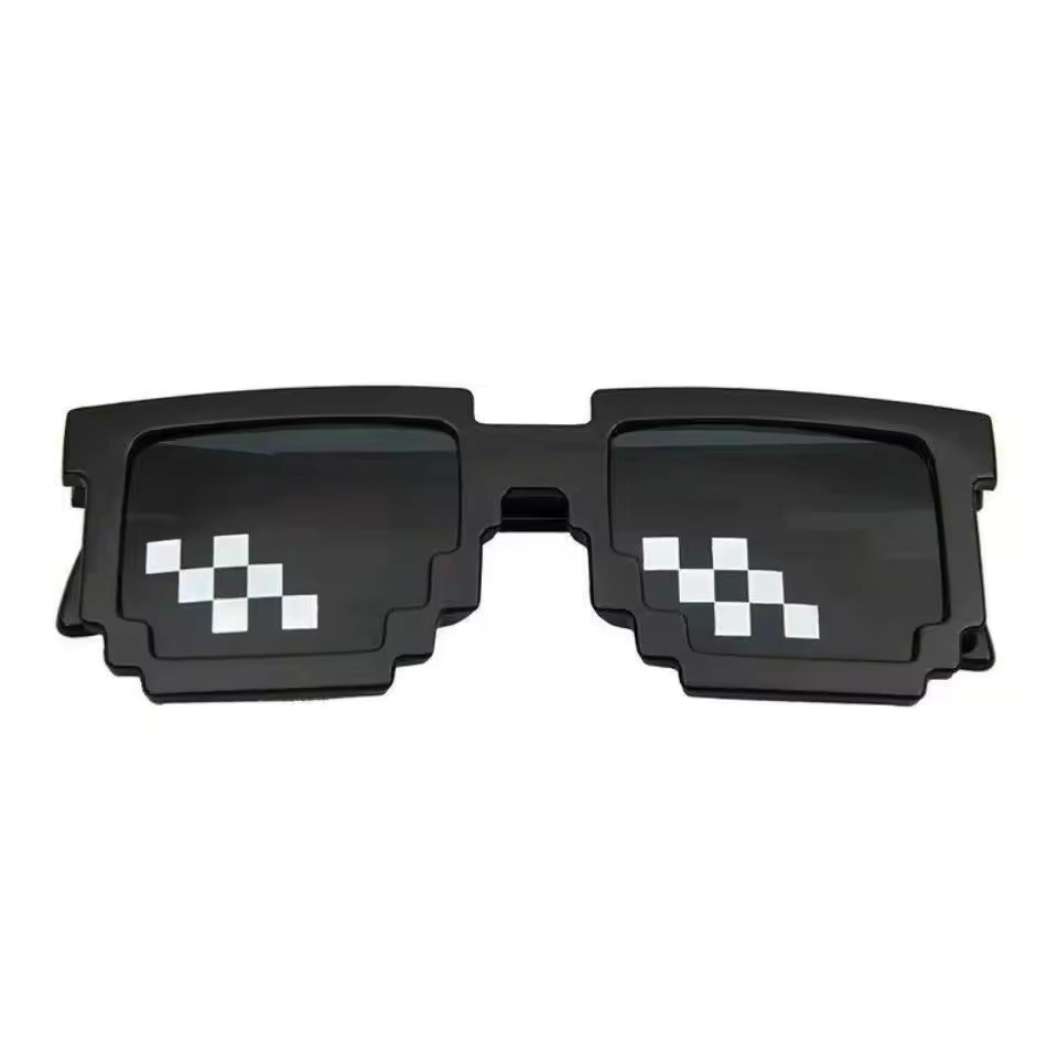 Pixel Black Retro Gamer Mosaic Sunglasses