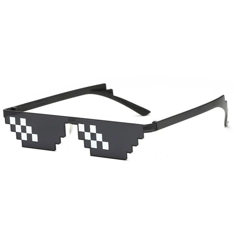 Pixel Black Retro Gamer Mosaic Sunglasses