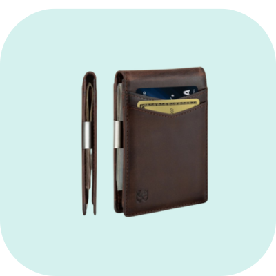 SERMAN BRANDS Slim RFID Money Clip Wallet