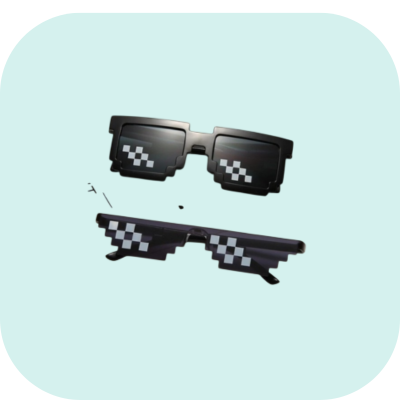 Pixel Black Retro Gamer Mosaic Sunglasses