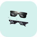 Pixel Black Retro Gamer Mosaic Sunglasses
