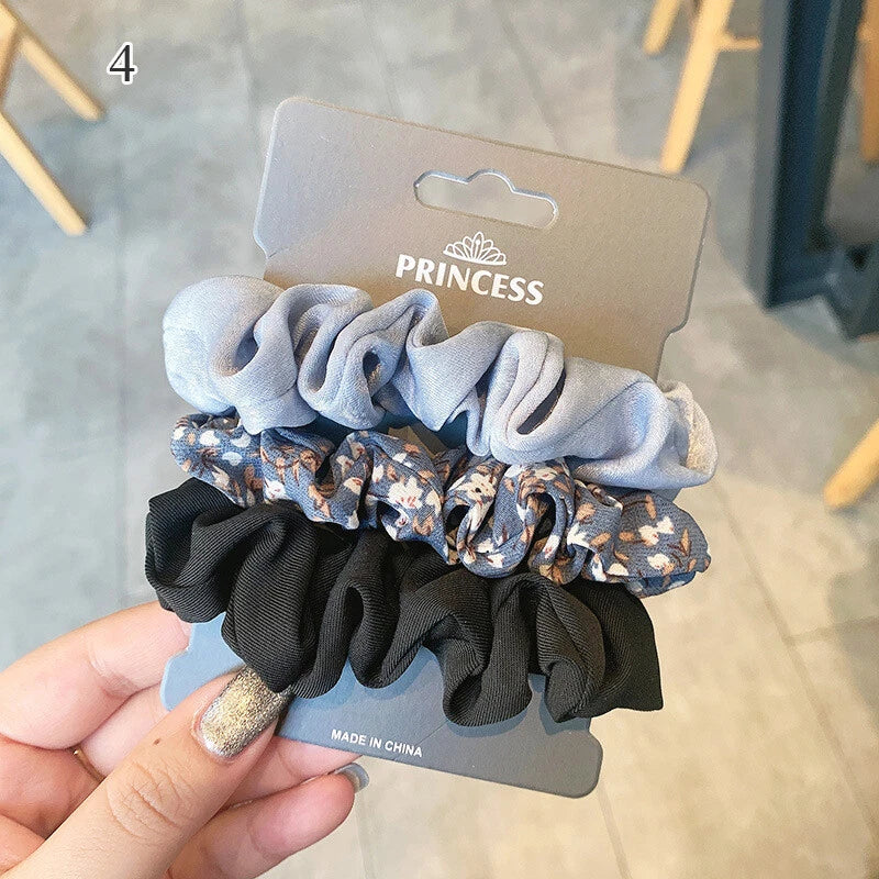 Floral Hair Scrunchie Set