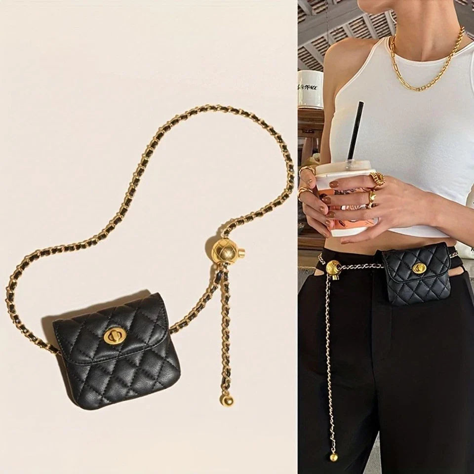 Leather Chain Belt Bag