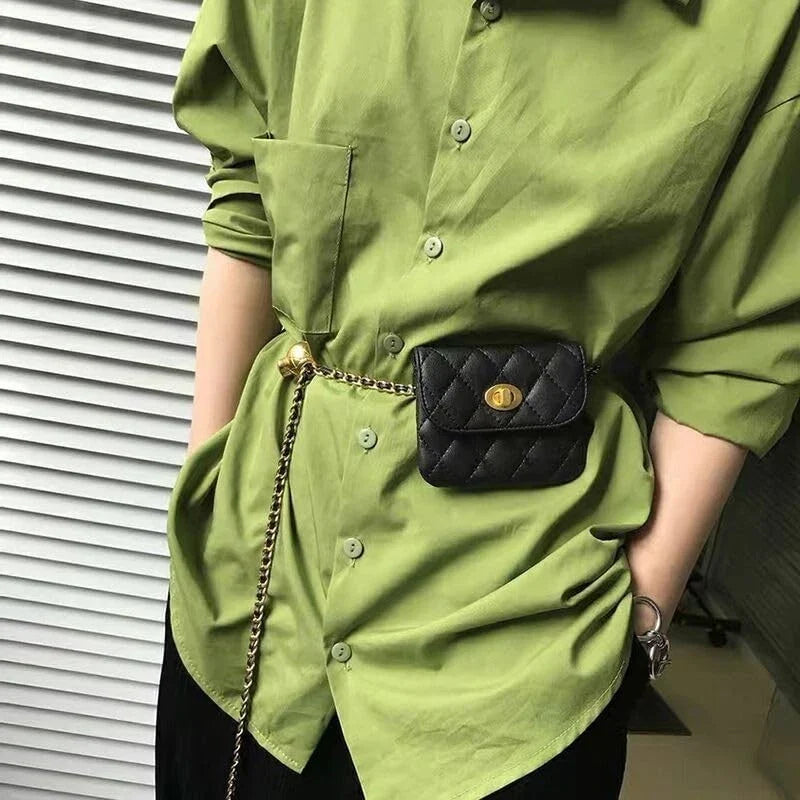 Leather Chain Belt Bag